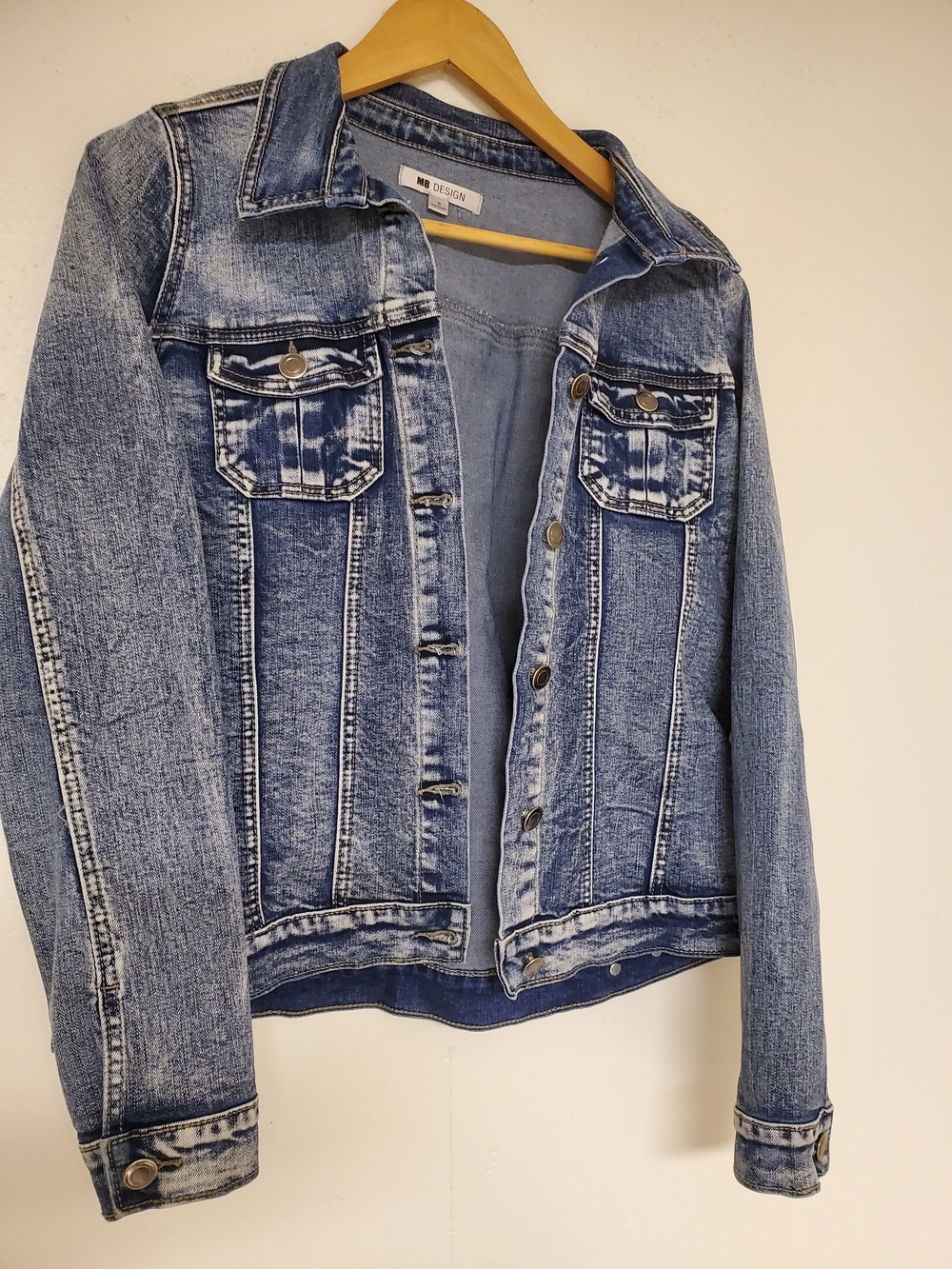 Light Blue Denim Jacket with Button Front by
